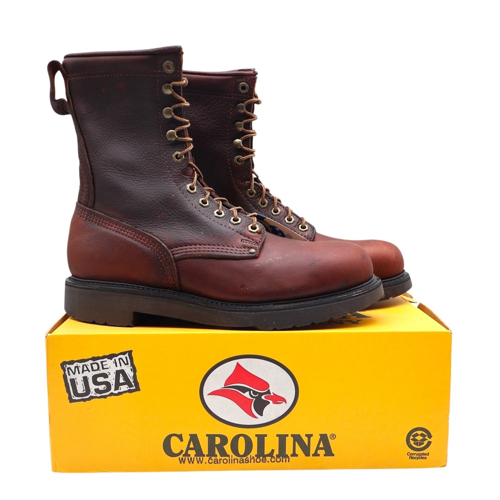 Carolina 8006 Work Boots Mens 10 2E USA Made Briar Pitstop Leather Goodyear Welt